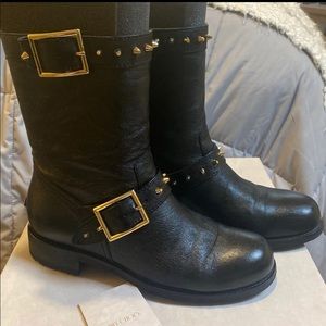 Jimmy Choo "Dash" Biker Moto Boots 39